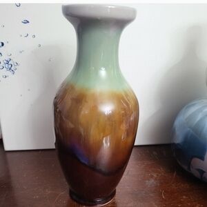 Artisan Green and Brown Vase